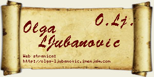 Olga LJubanović vizit kartica
